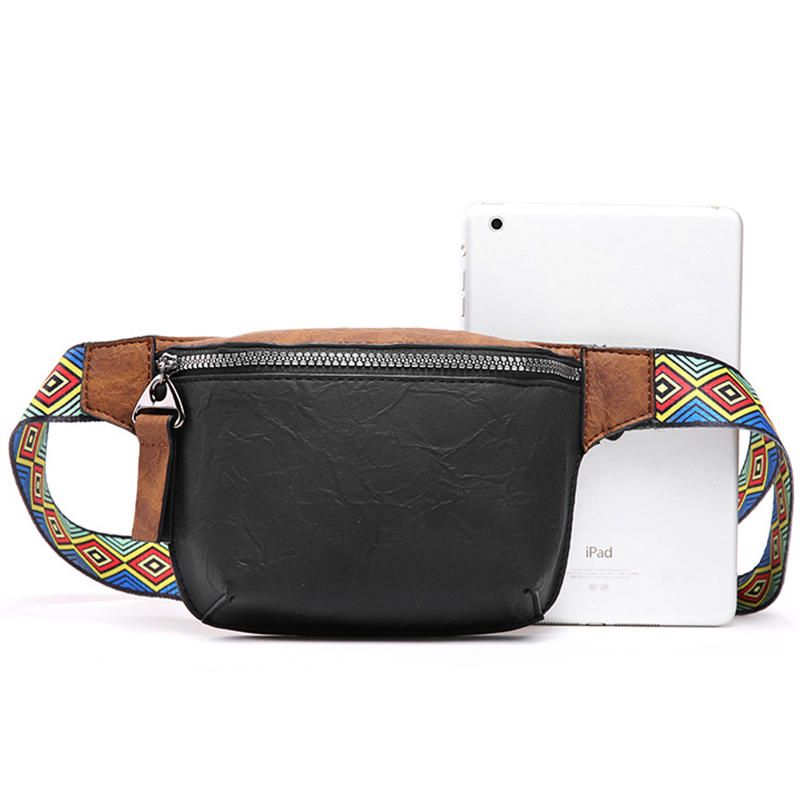 Bolso De Teléfono Informal De Moda Para Hombre Bolso Bandolera De Pecho Con Correa Étnica Hip-hop