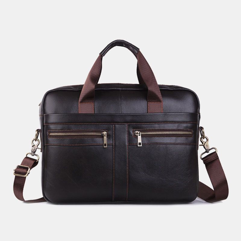 Bolso De Viaje De Gran Capacidad Retro Multifunción De Cuero Genuino Para Hombre Bolso Cruzado