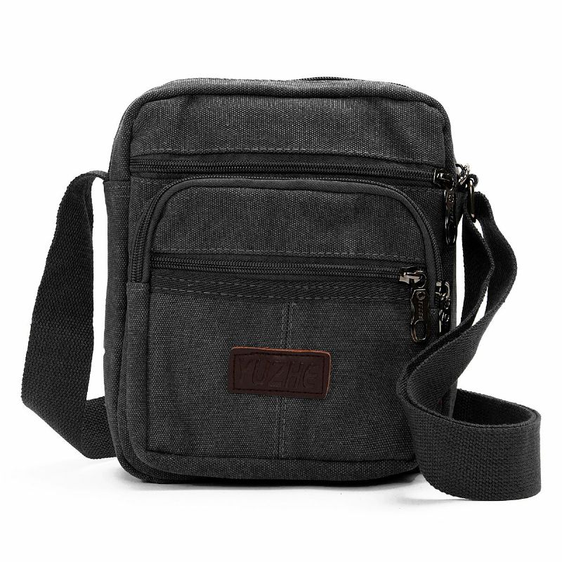 Bolsos De Hombro De Lona Retro Casuales Para Hombre Bolsos Cruzados Con Múltiples Bolsillos