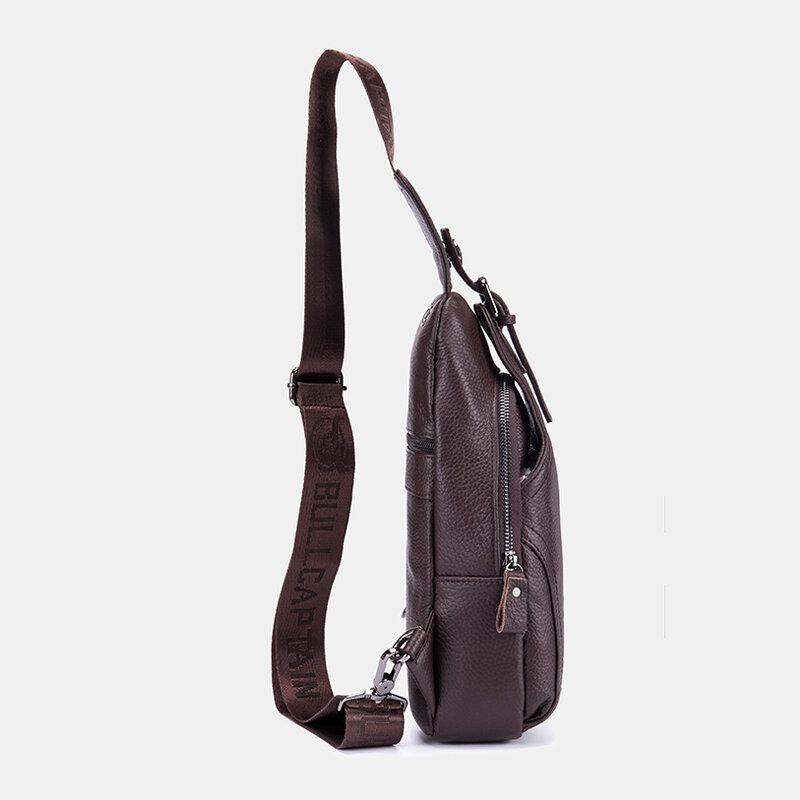 Bullcaptain Bolso De Pecho De Cuero Genuino Bolso Bandolera Bolso Bandolera Para Hombres