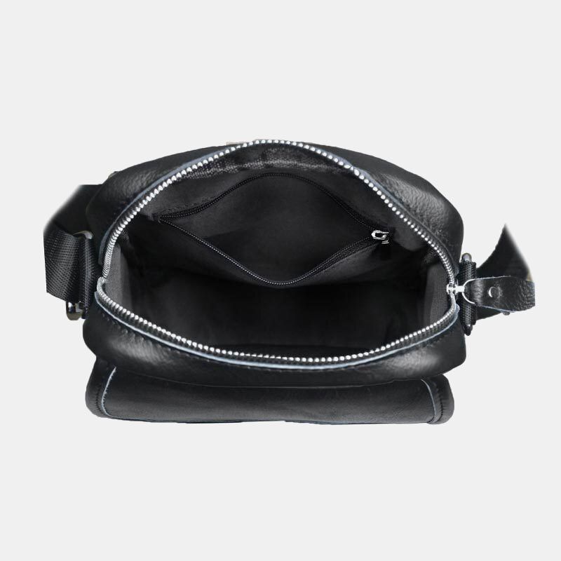 Bullcaptain Hombres Cuero Genuino Impermeable Multifunción Antirrobo Bolso Bandolera Informal Bolso Bandolera