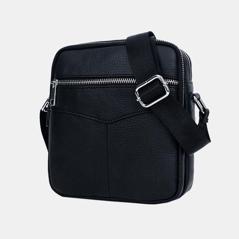 Bullcaptain Hombres De Cuero Genuino Multifunción Impermeable Antirrobo Bolsa De Teléfono Bandolera Bandolera