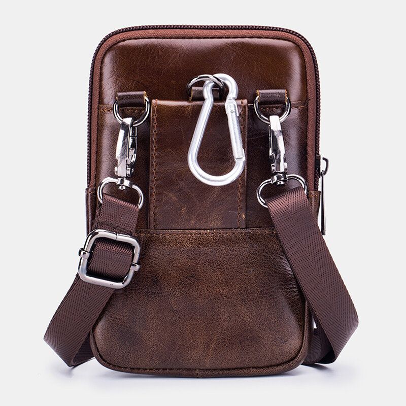 Bullcaptain Retro Bolso De Cuero Genuino Para Teléfono Bolso De Cintura Bolso De Hombro Para Bolso De Negocios