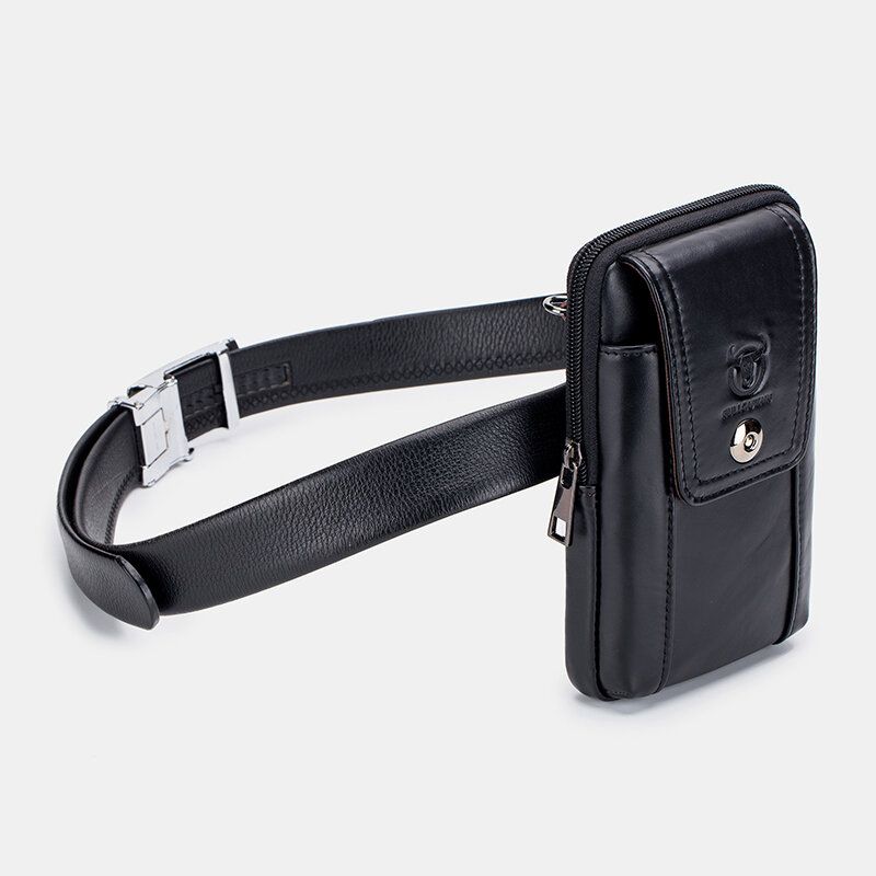 Bullcaptain Retro Bolso De Cuero Genuino Para Teléfono Bolso De Cintura Bolso De Hombro Para Bolso De Negocios