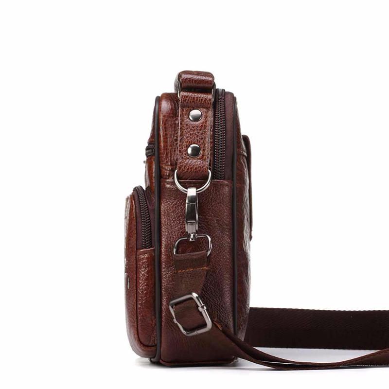 Fuzhiniao Bolso Bandolera De Cuero Genuino Para Hombre