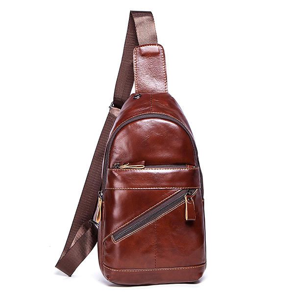 Gzcz Bolso Bandolera Vintage De Cuero Genuino Para Hombre