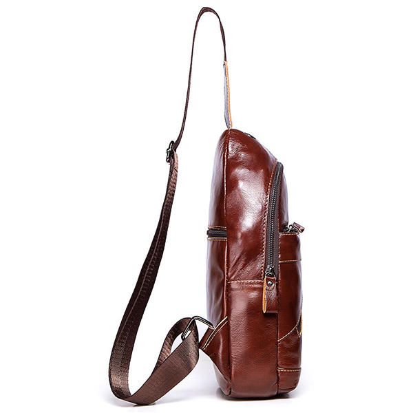 Gzcz Bolso Bandolera Vintage De Cuero Genuino Para Hombre