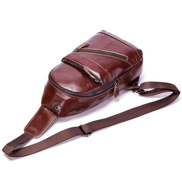 Gzcz Bolso Bandolera Vintage De Cuero Genuino Para Hombre