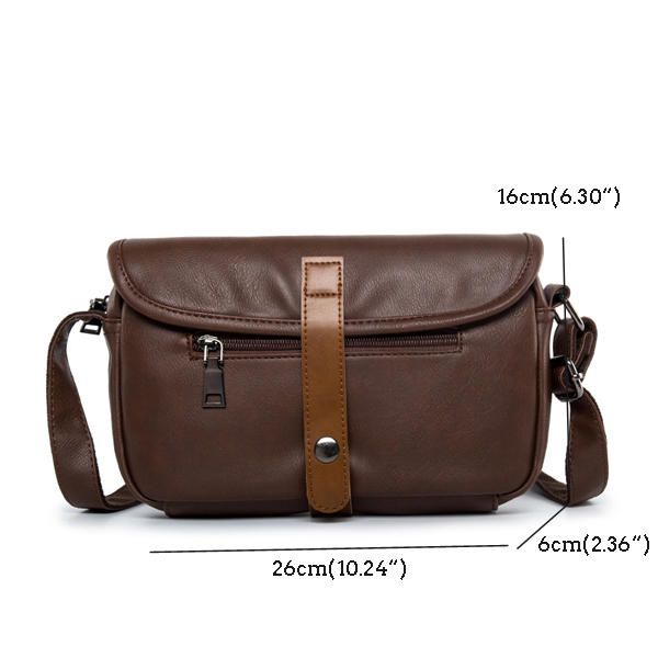 Hombre Faux Letaher Leisure Crossbody Bag Bolso De Hombro Simple