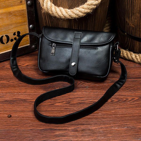 Hombre Faux Letaher Leisure Crossbody Bag Bolso De Hombro Simple