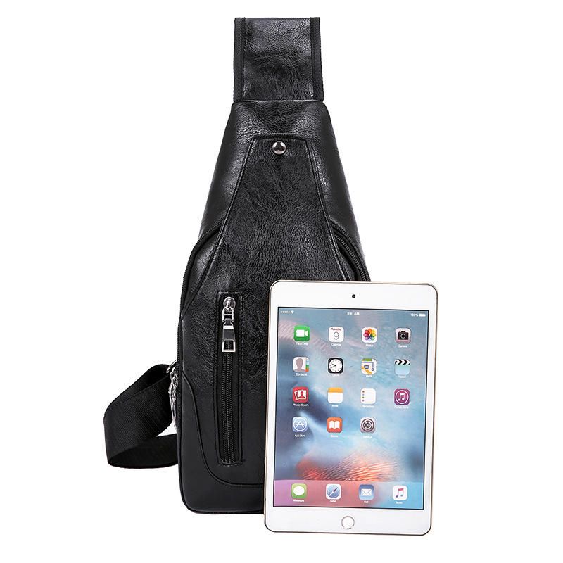 Hombres Bolso Bandolera Usb Multifuncional Bolso En El Pecho Bolso Bandolera Negocios Al Aire Libre