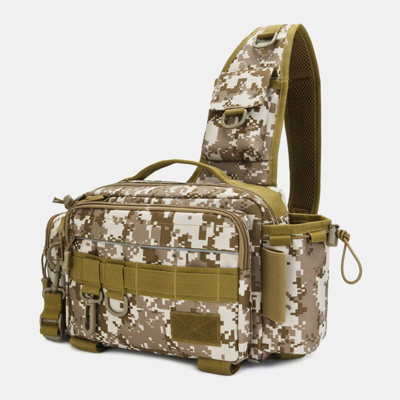 Hombres Camo De Gran Capacidad Al Aire Libre Fish Gear Bag Impermeable Crossbody Bag Riñonera