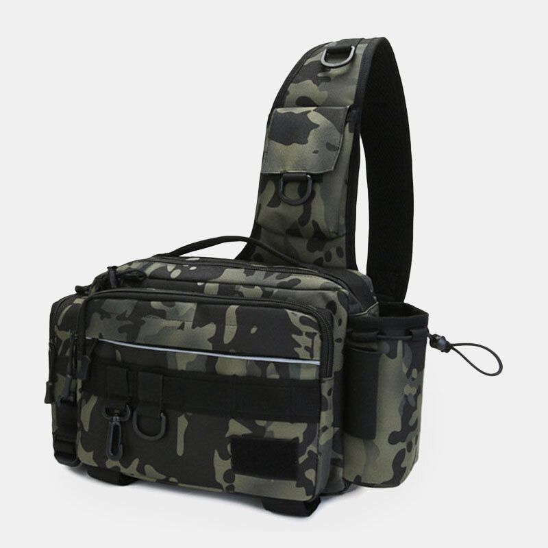 Hombres Camo De Gran Capacidad Al Aire Libre Fish Gear Bag Impermeable Crossbody Bag Riñonera