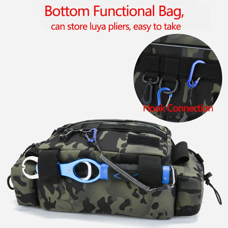 Hombres Camo De Gran Capacidad Al Aire Libre Fish Gear Bag Impermeable Crossbody Bag Riñonera