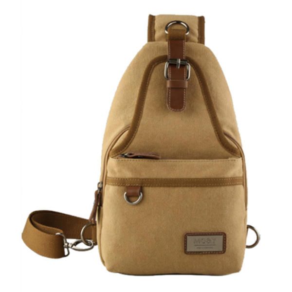 Hombres Canvas Retro Crossbody Bag Chest Bag Casual Outdoor Sports Shoulder Bag