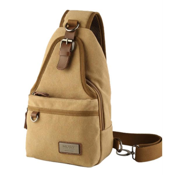 Hombres Canvas Retro Crossbody Bag Chest Bag Casual Outdoor Sports Shoulder Bag