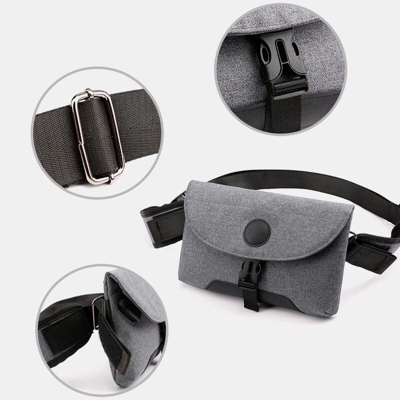 Hombres Carga Usb Color Sólido Casual Deporte Al Aire Libre Bolsa De Pecho De Transporte Múltiple Bolso Bandolera Bolsa De Cinturón