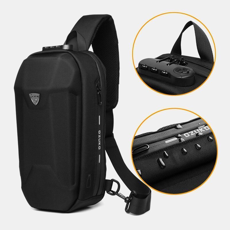 Hombres De Carga Usb Multibolsillos Antirrobo Impermeable Al Aire Libre Bandolera Bolsa De Pecho Bolsa De Honda