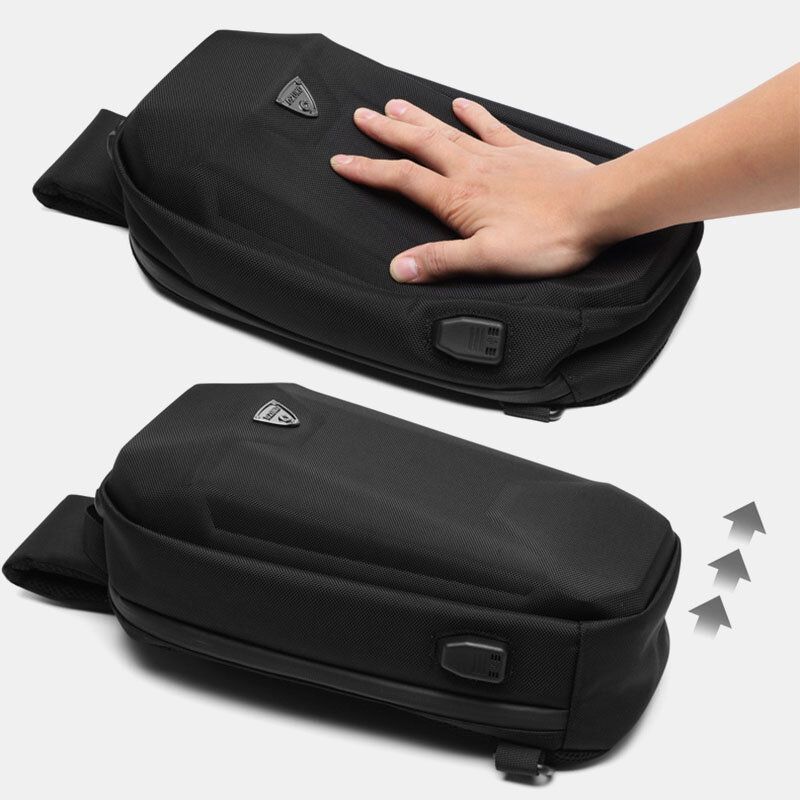 Hombres De Carga Usb Multibolsillos Antirrobo Impermeable Al Aire Libre Bandolera Bolsa De Pecho Bolsa De Honda