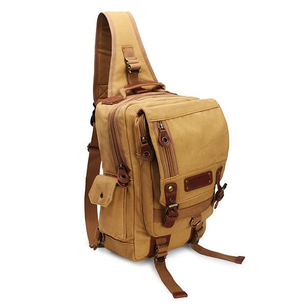 Hombres Casual Canvas Outdoor Sport Hombro Ipad Chest Crossbody Bag