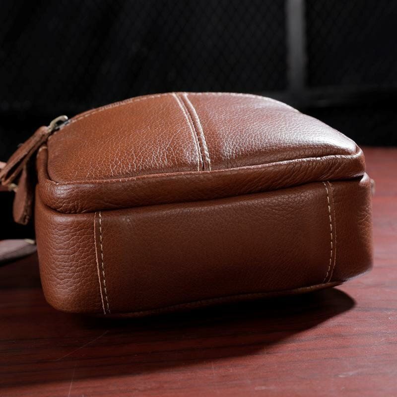 Hombres De Cuero Genuino Multibolsillos Vintage 6.3 Pulgadas Bolso Para Teléfono Bolsos Cruzados Bolso Bandolera Bolso