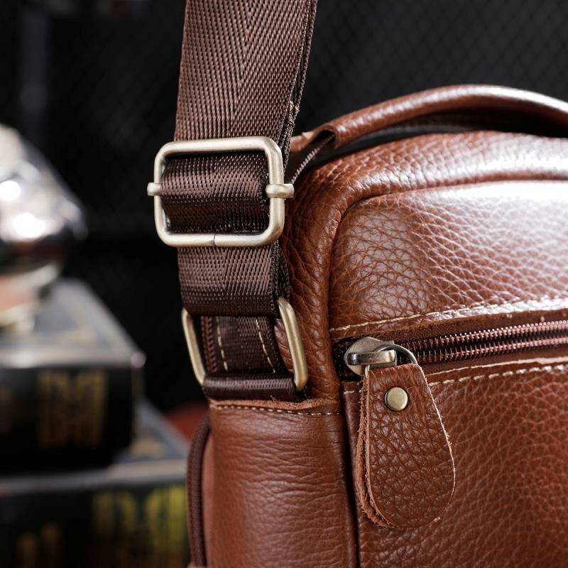 Hombres De Cuero Genuino Multibolsillos Vintage 6.3 Pulgadas Bolso Para Teléfono Bolsos Cruzados Bolso Bandolera Bolso