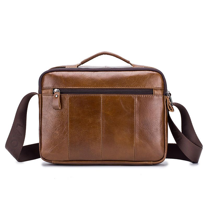 Hombres De Cuero Genuino Vintage Messenger Bag Maletín Bolso Bandolera Bolso Satchel