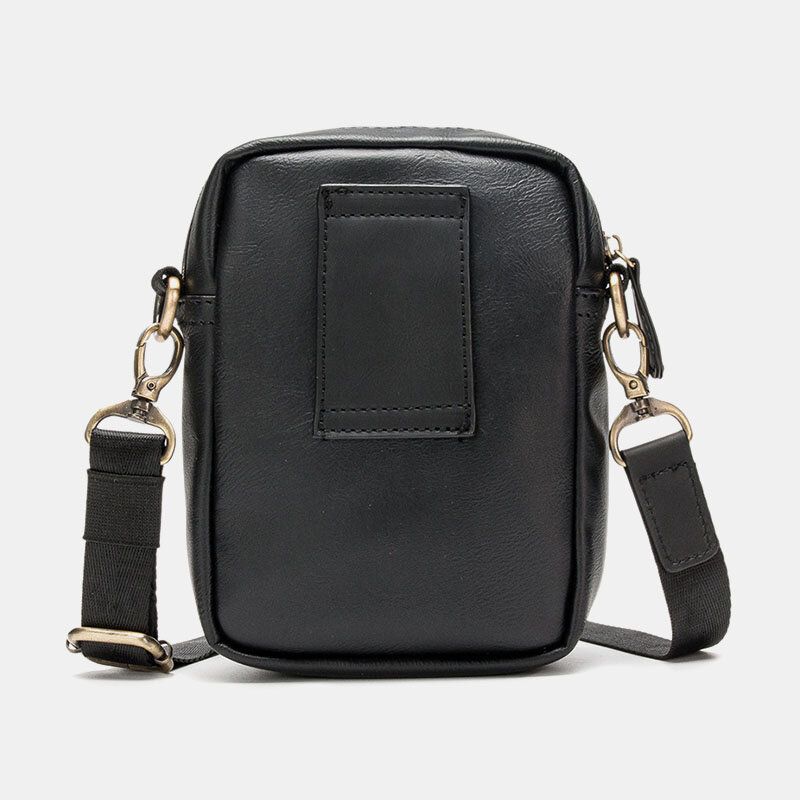 Hombres De Cuero De Imitación Casual Retro Mini 6.3 Pulgadas Bolso Para Teléfono Bolso Bandolera Bolso Bandolera