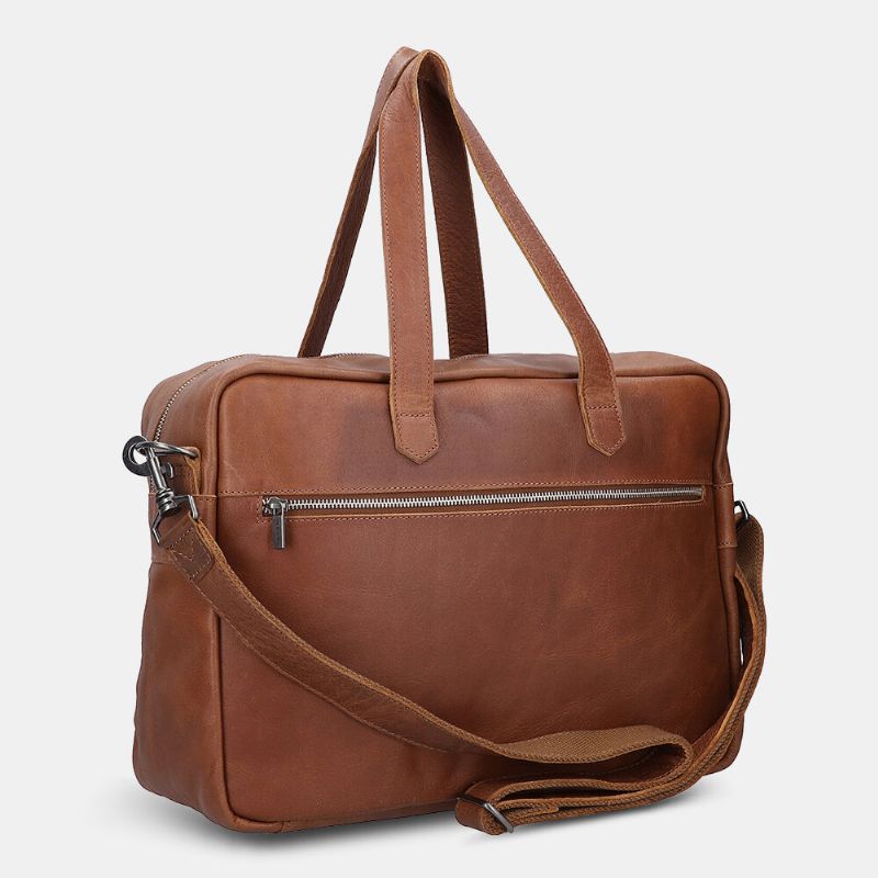 Hombres De Cuero Pu De Gran Capacidad Multibolsillos Vintage 14 Pulgadas Bolsa Para Computadora Portátil Bolso De Viaje Bolso De Hombro Bolso De Hombreajero Bolsos Cruzados