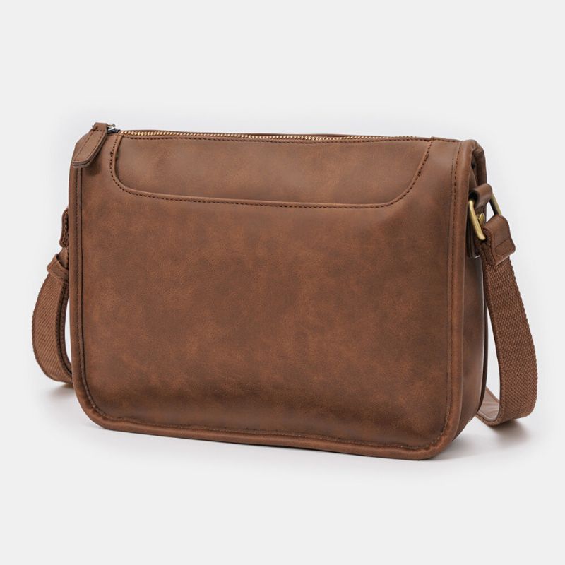 Hombres De Cuero De Pu De Gran Capacidad Vintage 6.3 Pulgadas Bolsa De Teléfono Bolsa De Hombreajero Bolsos De Bandolera Bolso De Hombro