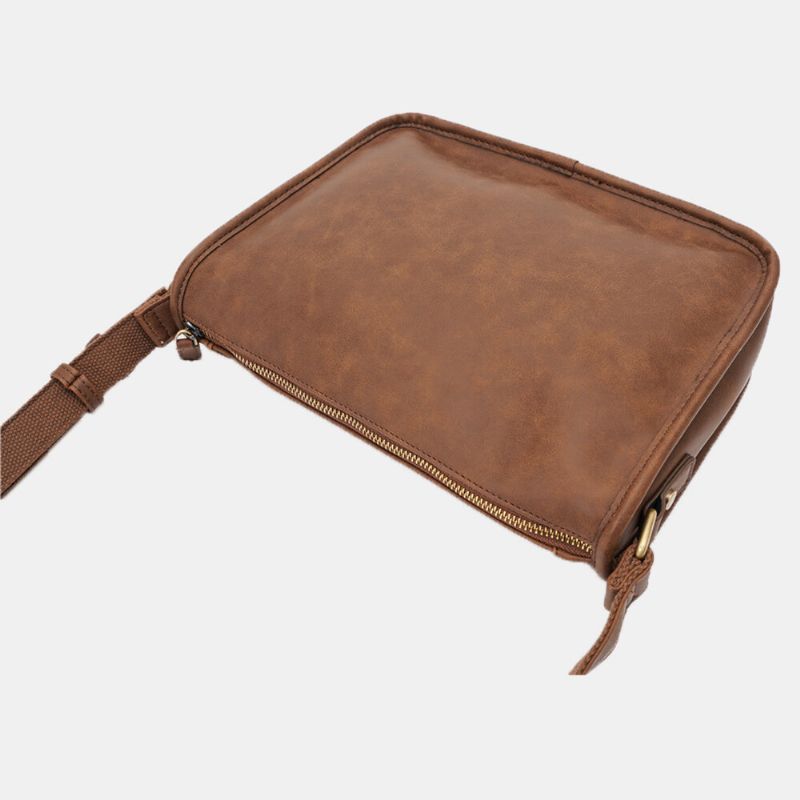 Hombres De Cuero De Pu De Gran Capacidad Vintage 6.3 Pulgadas Bolsa De Teléfono Bolsa De Hombreajero Bolsos De Bandolera Bolso De Hombro