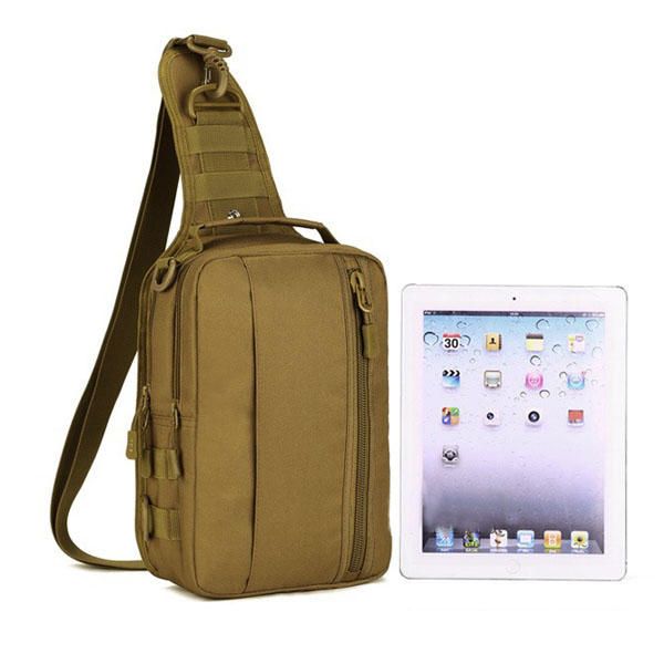 Hombres Ejército Militar Nylon Deportes Al Aire Libre Correr Senderismo Ciclismo Viajes Tableta De 10 Pulgadas Bolsa De Pecho Para Ipad