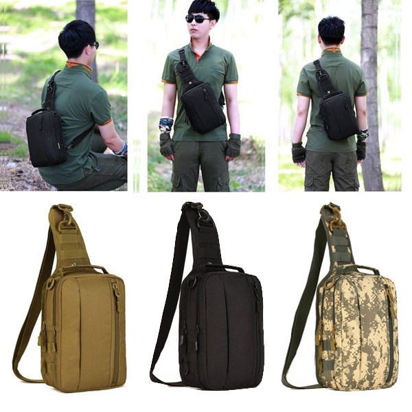 Hombres Ejército Militar Nylon Deportes Al Aire Libre Correr Senderismo Ciclismo Viajes Tableta De 10 Pulgadas Bolsa De Pecho Para Ipad