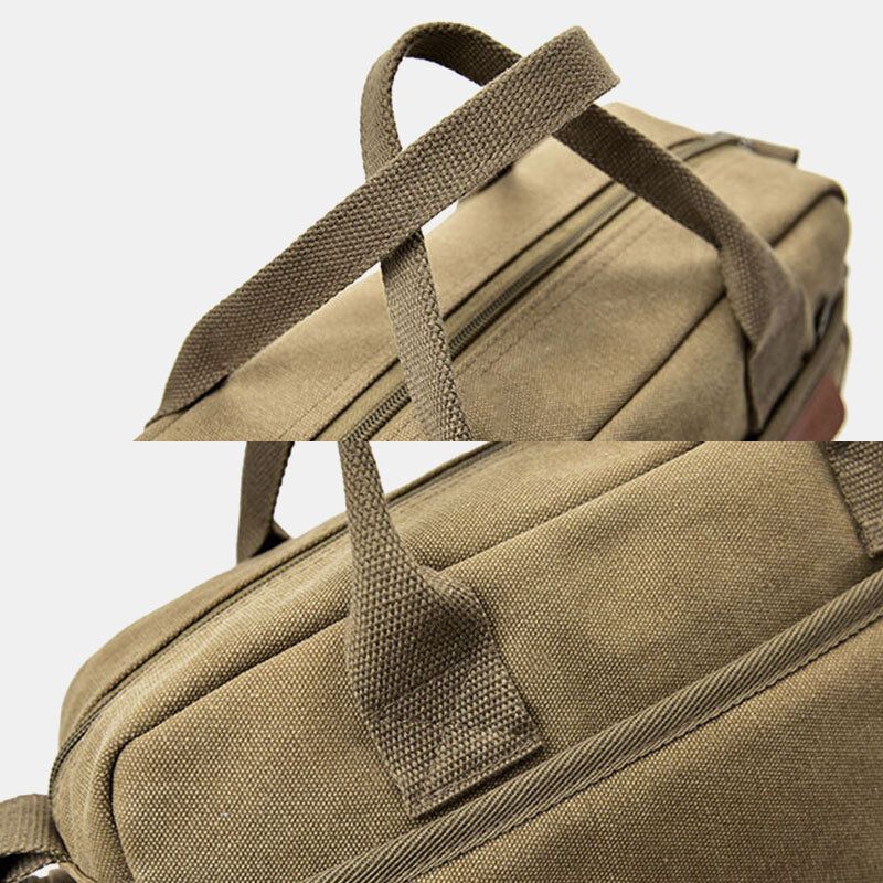 Hombres Lona Gran Capacidad Multibolsillos Casual 13.3 Pulgadas Bolsa Para Computadora Portátil Bolsos Cruzados Bolso Bandolera Maletín