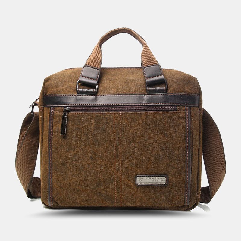 Hombres Lona Impermeable Antirrobo Gran Capacidad Vintage 13.3 Pulgadas Bolsa Para Computadora Portátil Bolsos Cruzados Bolso Bandolera