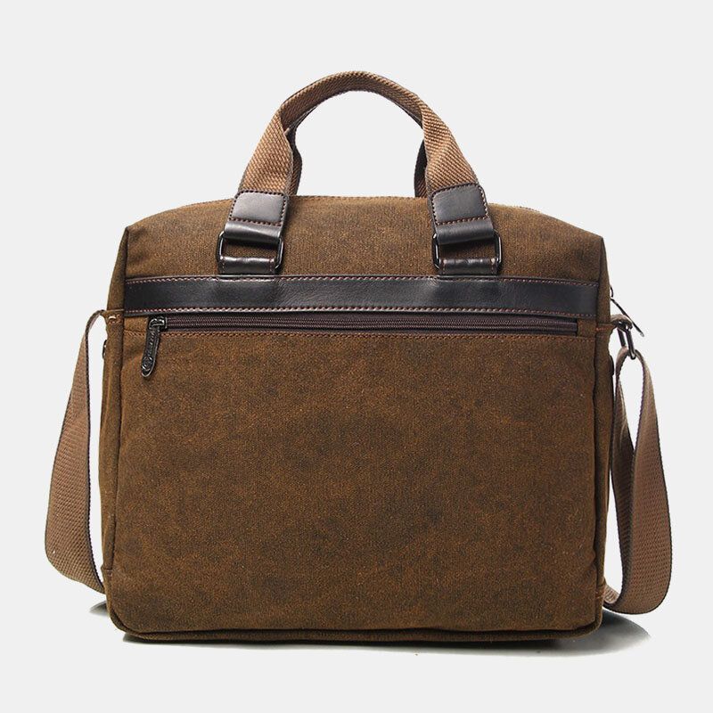 Hombres Lona Impermeable Antirrobo Gran Capacidad Vintage 13.3 Pulgadas Bolsa Para Computadora Portátil Bolsos Cruzados Bolso Bandolera