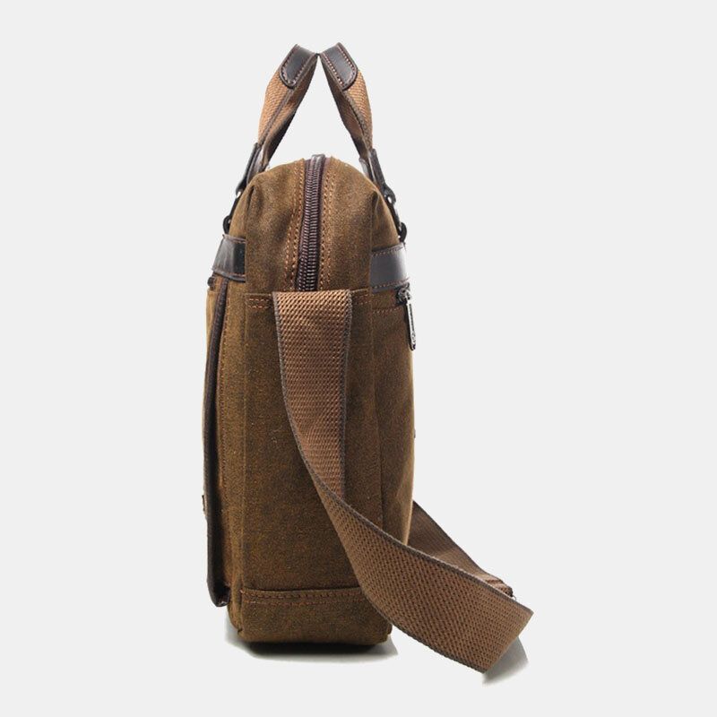 Hombres Lona Impermeable Antirrobo Gran Capacidad Vintage 13.3 Pulgadas Bolsa Para Computadora Portátil Bolsos Cruzados Bolso Bandolera