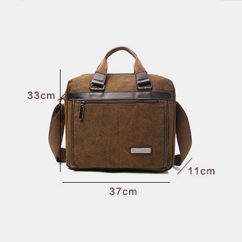 Hombres Lona Impermeable Antirrobo Gran Capacidad Vintage 13.3 Pulgadas Bolsa Para Computadora Portátil Bolsos Cruzados Bolso Bandolera