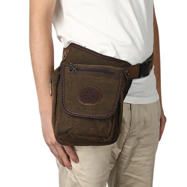 Hombres Lona Impermeable Casual Cross Body Bag Retro Riñonera