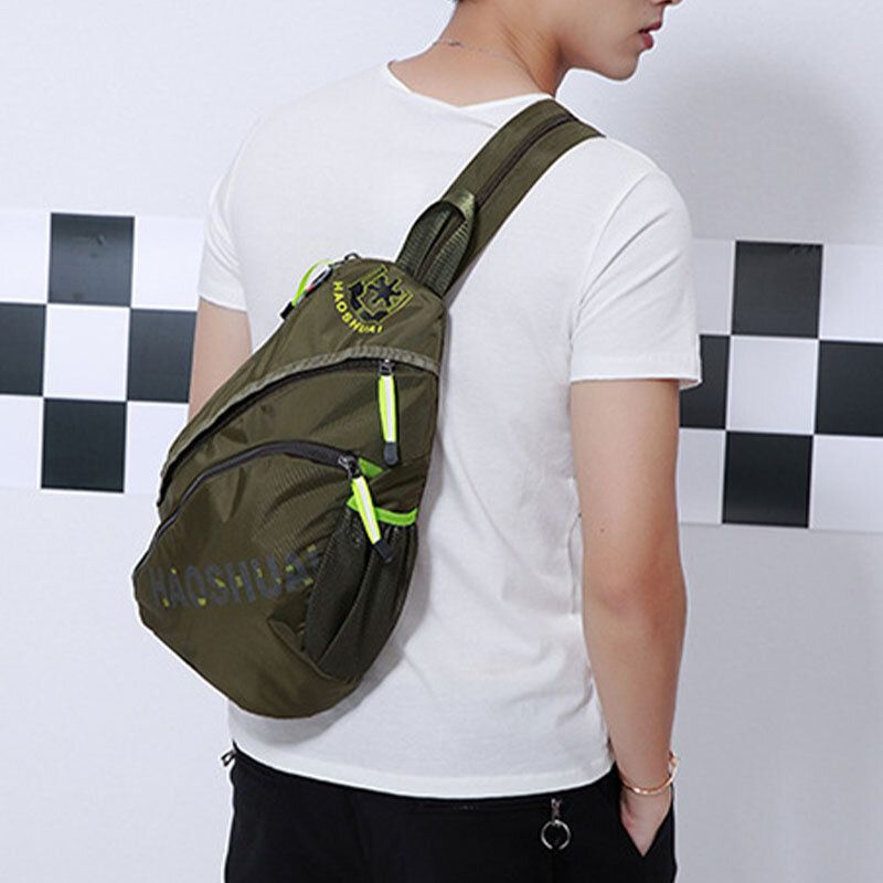 Hombres Moda Casual Bolso De Hombro Impermeable Bolso De Pecho Mochila