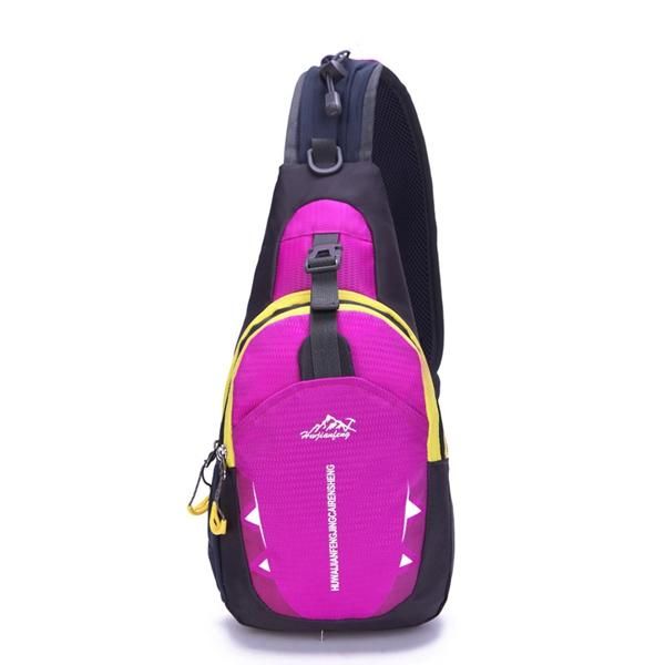 Hombres Mujeres Nylon Bolso Bandolera Impermeable Deporte Al Aire Libre Bolsa De Pecho Informal