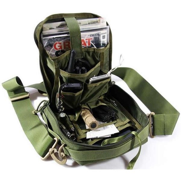 Hombres Mujeres Nylon Sport Outdoor Tactical Army Ipad Shoulder Crossbody Bag