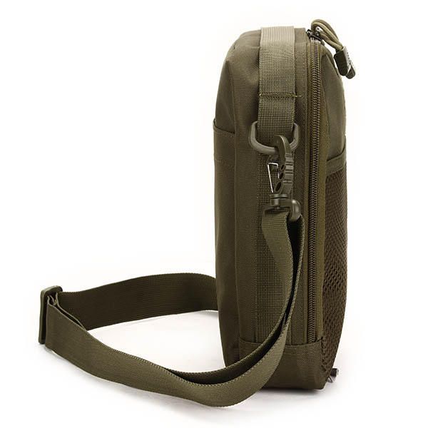 Hombres Mujeres Nylon Sport Outdoor Tactical Army Ipad Shoulder Crossbody Bag