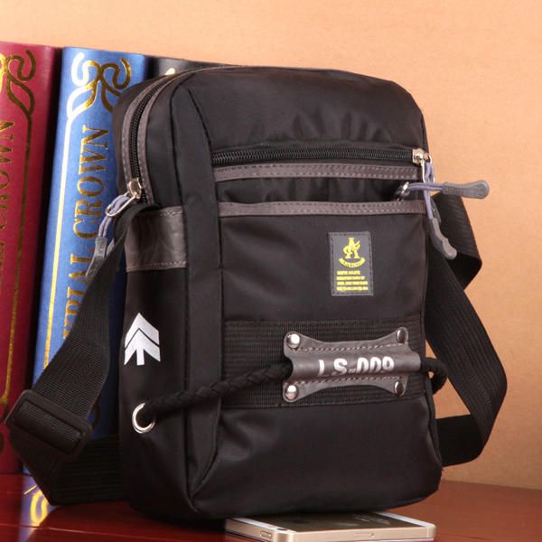 Hombres Nylon Multifuncional Outdooors Black Small Travel Shoulder Crossboby Bag