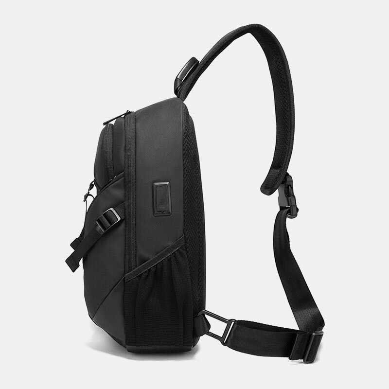 Hombres Oxford Antirrobo De Carga Usb Multibolsillos Impermeable Al Aire Libre Bandolera Bolsa De Pecho Bolsa De Honda