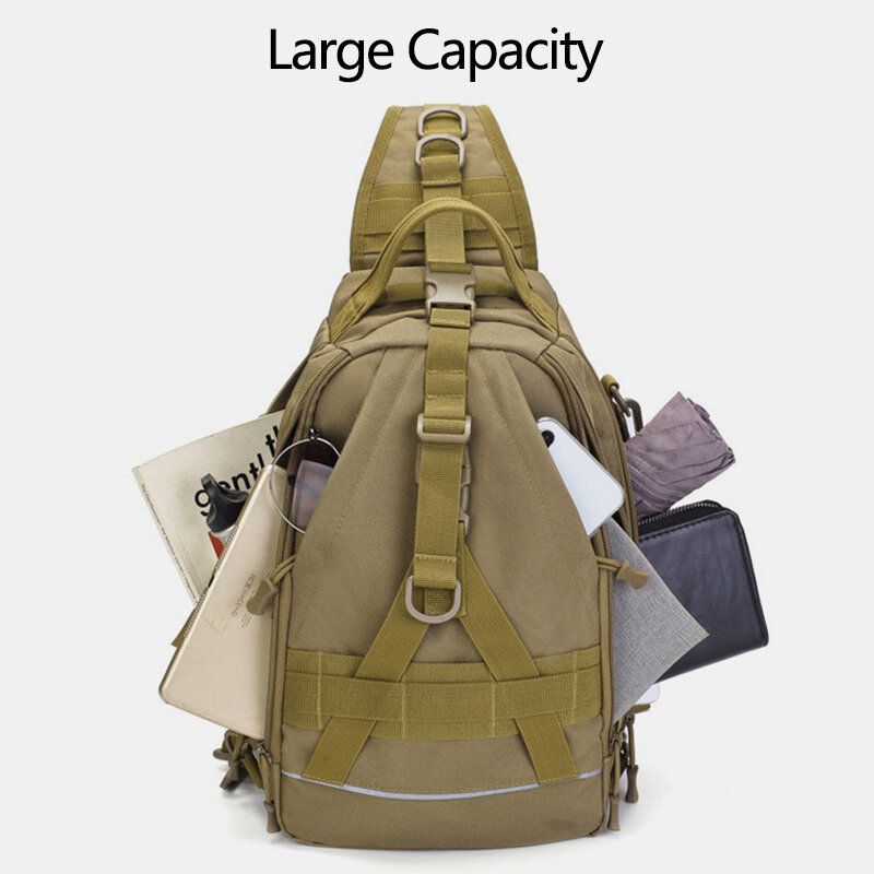 Hombres Oxford Camo Multifunción Impermeable Deportes Al Aire Libre Equitación Bolso De Hombro Táctico Bolso Bandolera Bolsa De Pecho