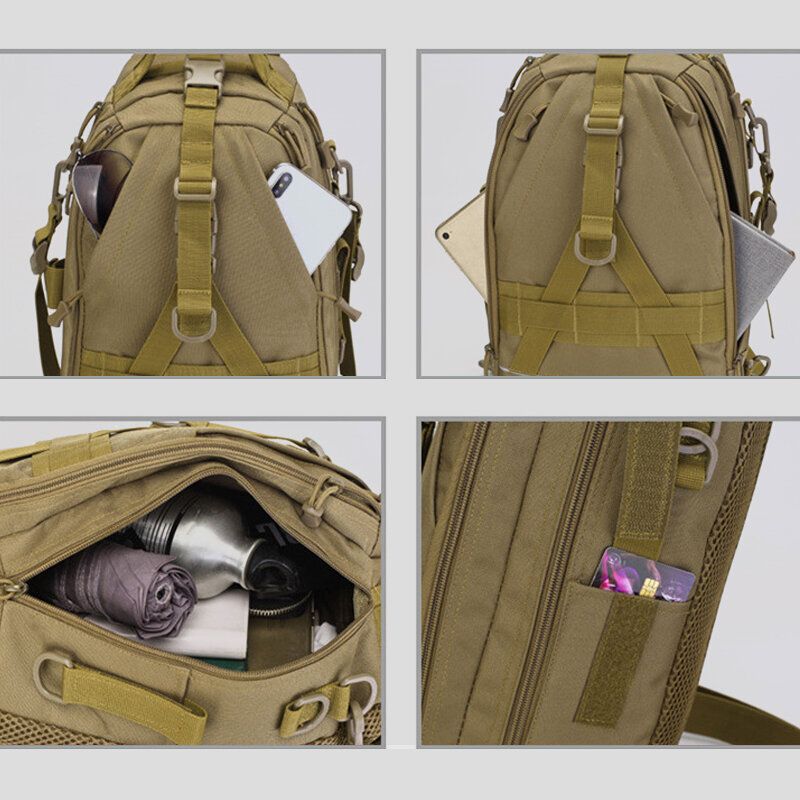 Hombres Oxford Camo Multifunción Impermeable Deportes Al Aire Libre Equitación Bolso De Hombro Táctico Bolso Bandolera Bolsa De Pecho