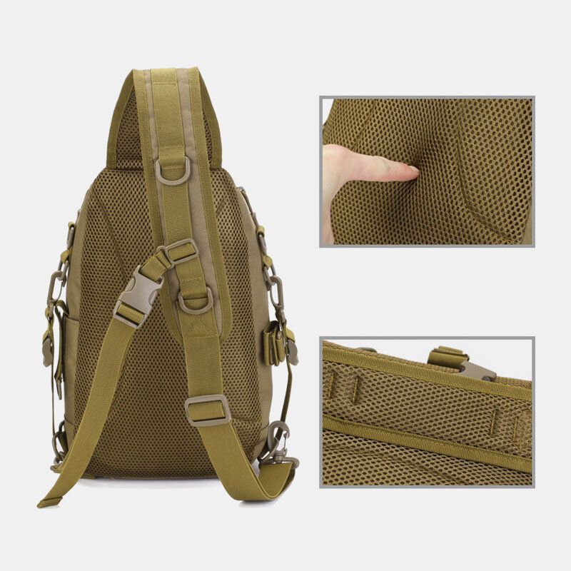 Hombres Oxford Camo Multifunción Impermeable Deportes Al Aire Libre Equitación Bolso De Hombro Táctico Bolso Bandolera Bolsa De Pecho