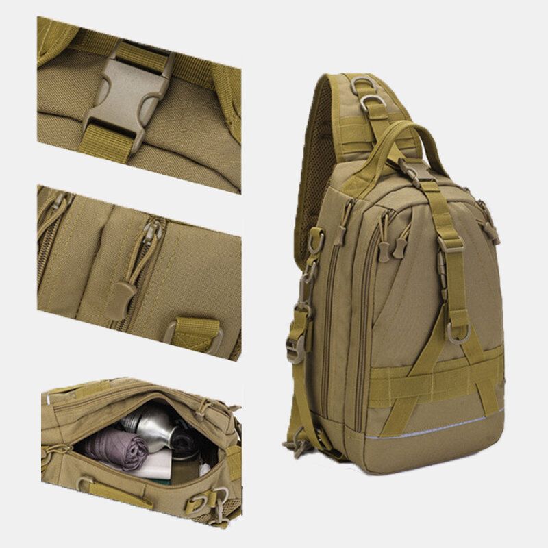 Hombres Oxford Camo Multifunción Impermeable Deportes Al Aire Libre Equitación Bolso De Hombro Táctico Bolso Bandolera Bolsa De Pecho