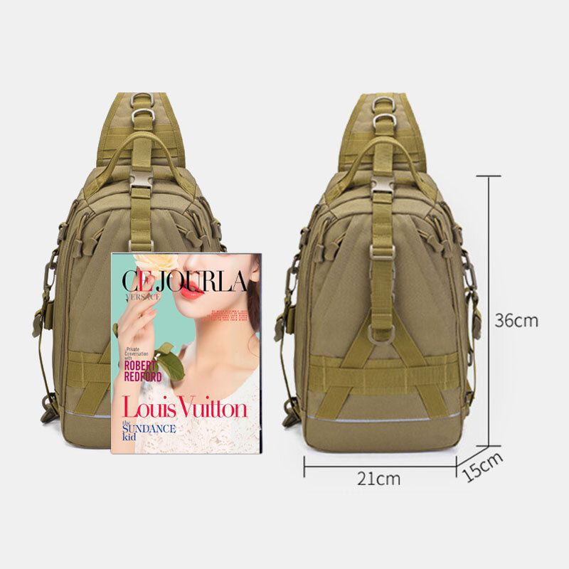 Hombres Oxford Camo Multifunción Impermeable Deportes Al Aire Libre Equitación Bolso De Hombro Táctico Bolso Bandolera Bolsa De Pecho